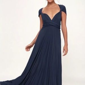 Lulu’s Navy Blue Infinity Wrap Dress - Worn Once!
